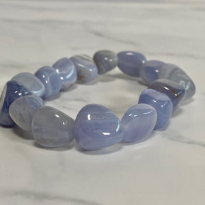 Blue Lace Agate Tumbled Bracelet