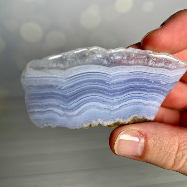 Load image into Gallery viewer, Blue Lace Agate Flat Stone Slice (Large)
