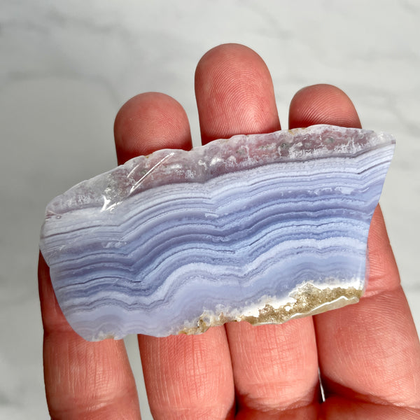 Load image into Gallery viewer, Blue Lace Agate Flat Stone Slice (Large)
